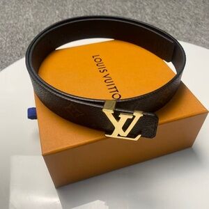 Louis Vuitton Women’s Belt 🖤 Monogram Canvas & Gold LV Buckle | Size 85cm / 34in